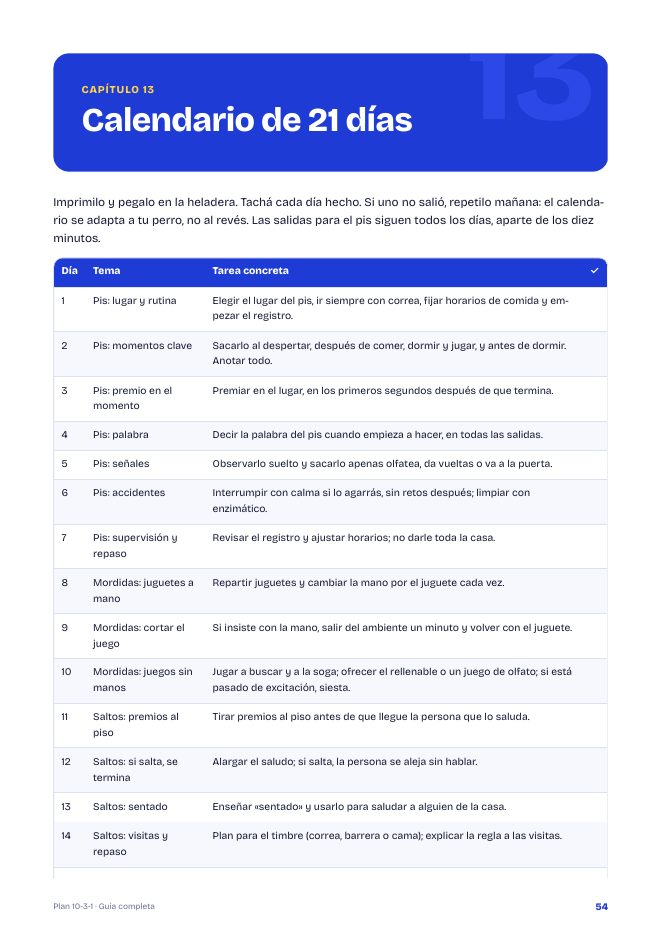 Página: calendario de 21 días
